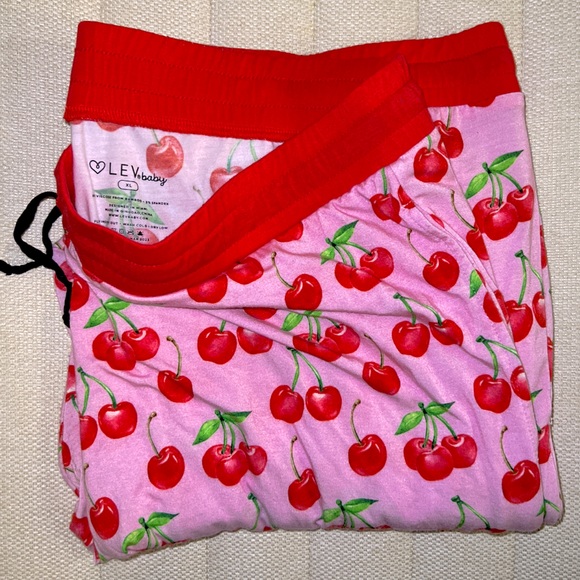 NWOT/EUC Lev Baby Mama Bamboo Lounge Pants in the CUTEST 🍒 PRINT Size XL - Picture 8 of 8
